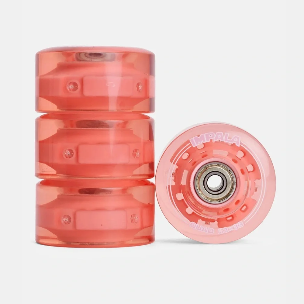 Coral Pink Quad Skate Wheels - 62x32mm - Picture 1 of 9